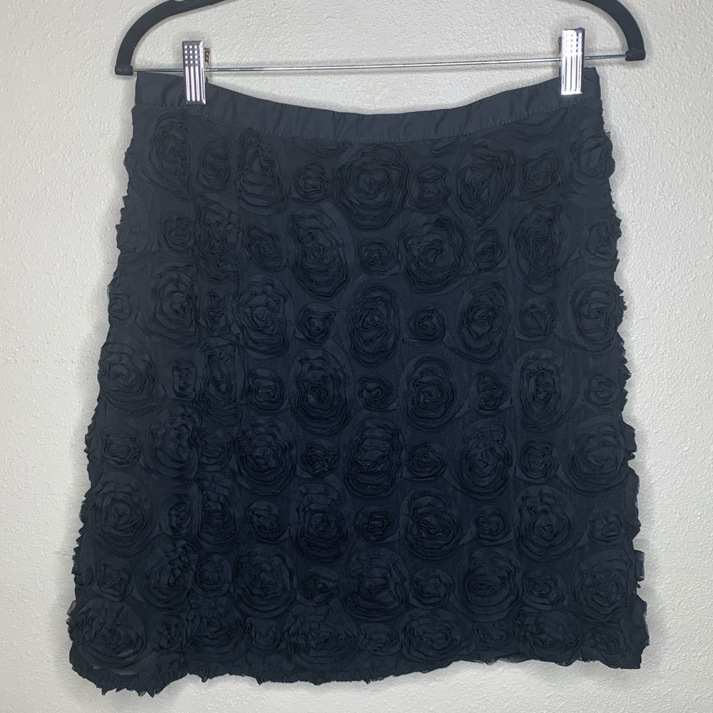 Willi Smith Black Rose Skirt
